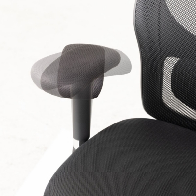 Multi-directional armrests on the new Ergo-Tek mesh office chair