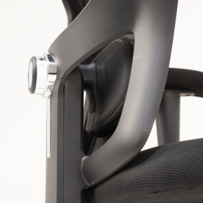 Adjustable lumbar support on the new Ergo-Tek mesh office chair
