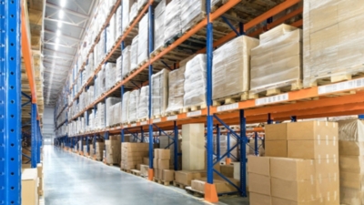 Safely assembled pallet racking in a large industrial warehouse