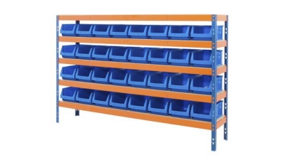 Shelving with bins at BiGDUG
