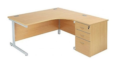 Commerce II Ergonomic Desk with Desk High Pedestal at BiGDUG