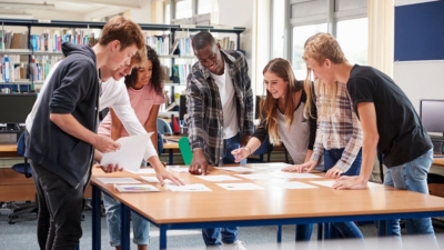 College students in an interactive workshop