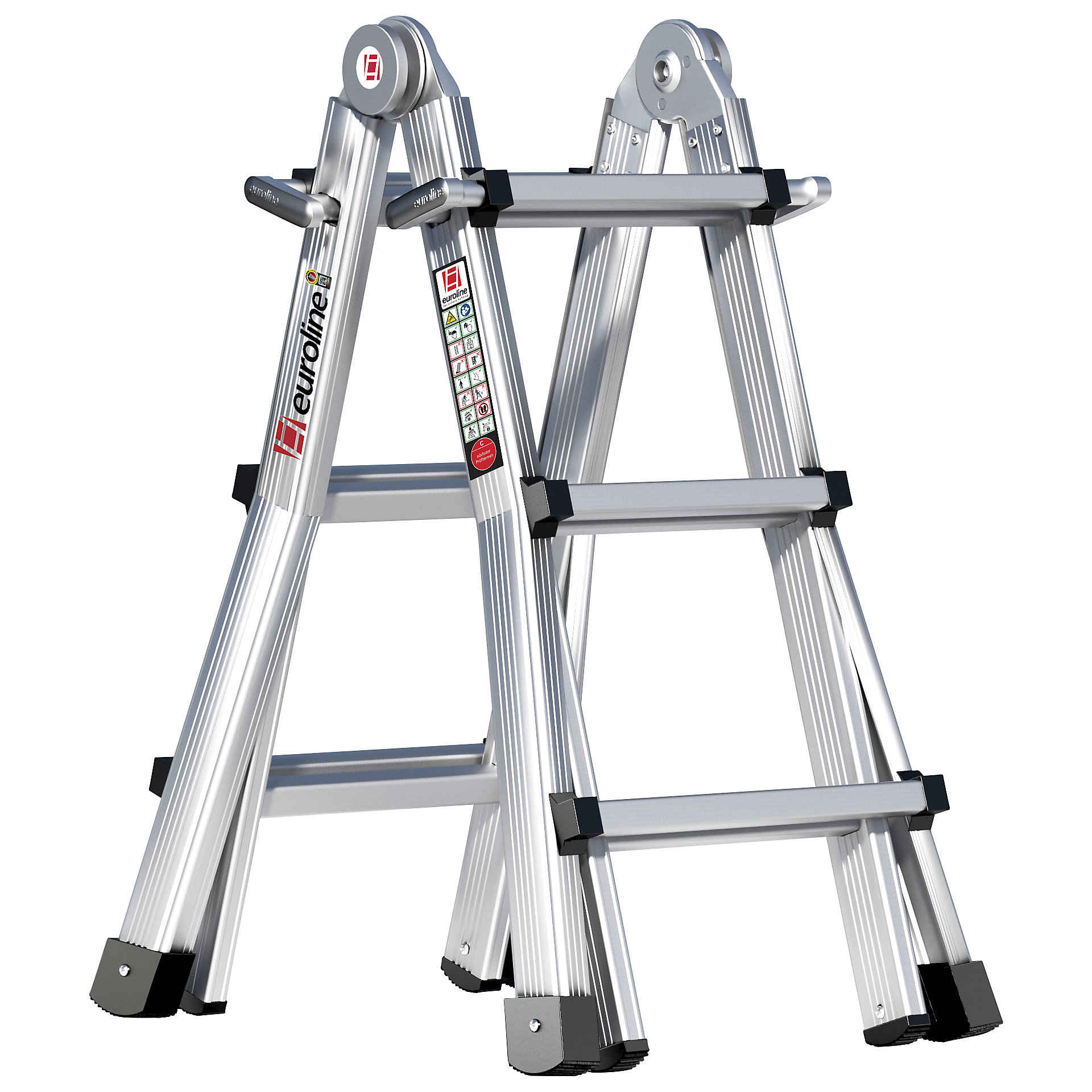 euroline – Échelle pliante Vario en aluminium: avec montants ...